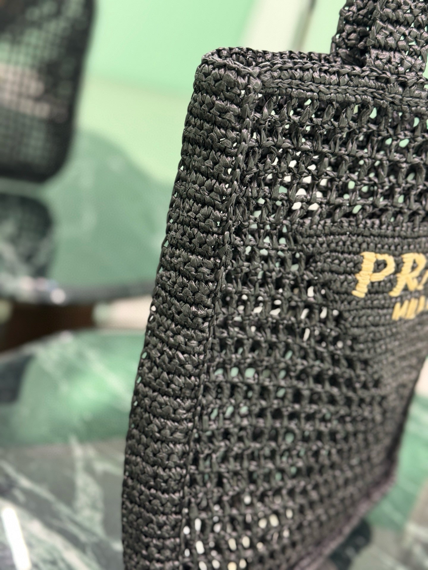 Prada Raffia Tote Bag
