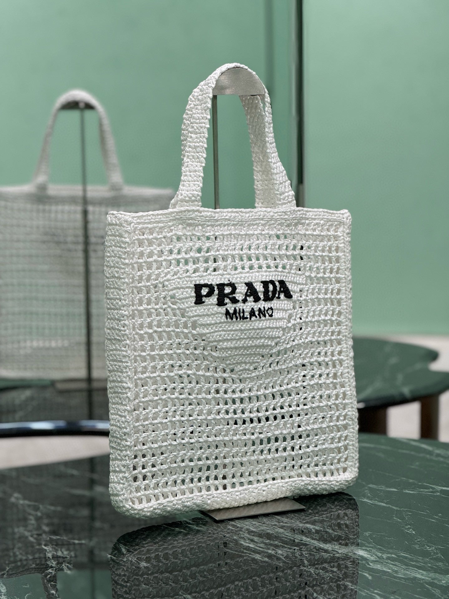 Prada Raffia Tote Bag