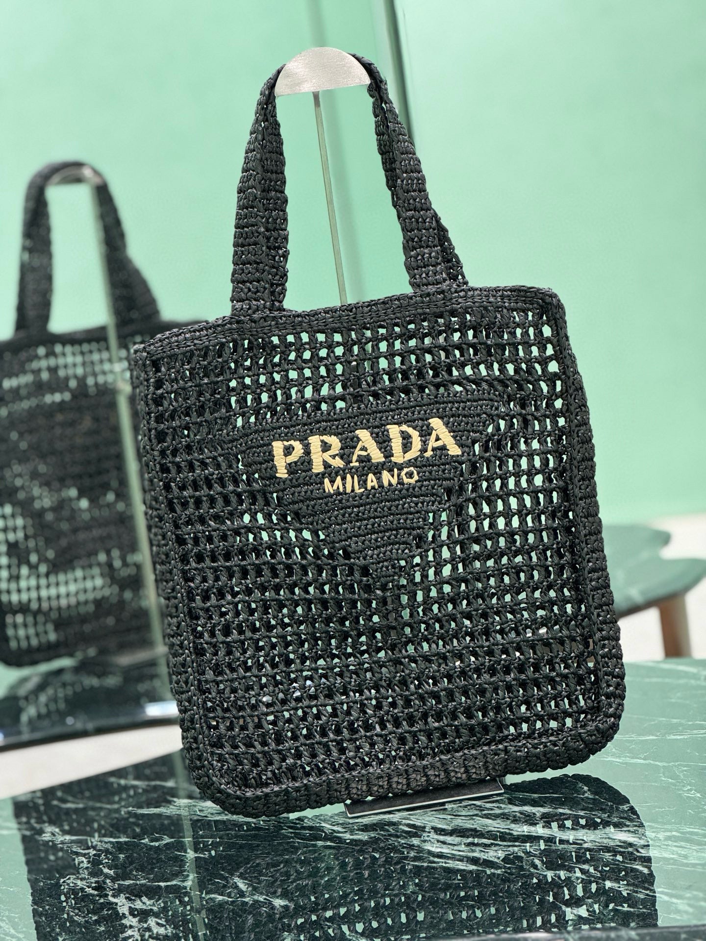 Prada Raffia Tote Bag