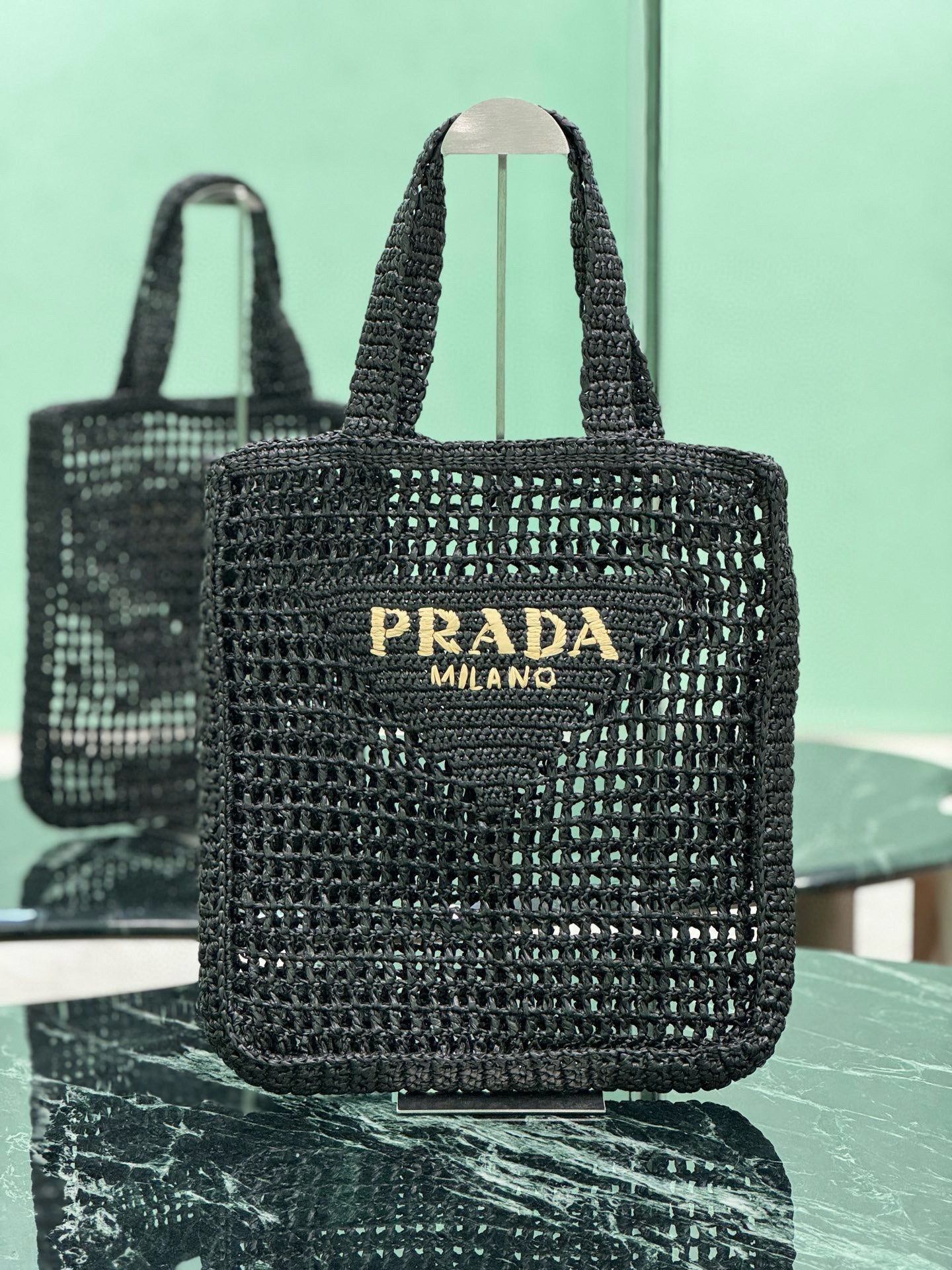 Prada Raffia Tote Bag