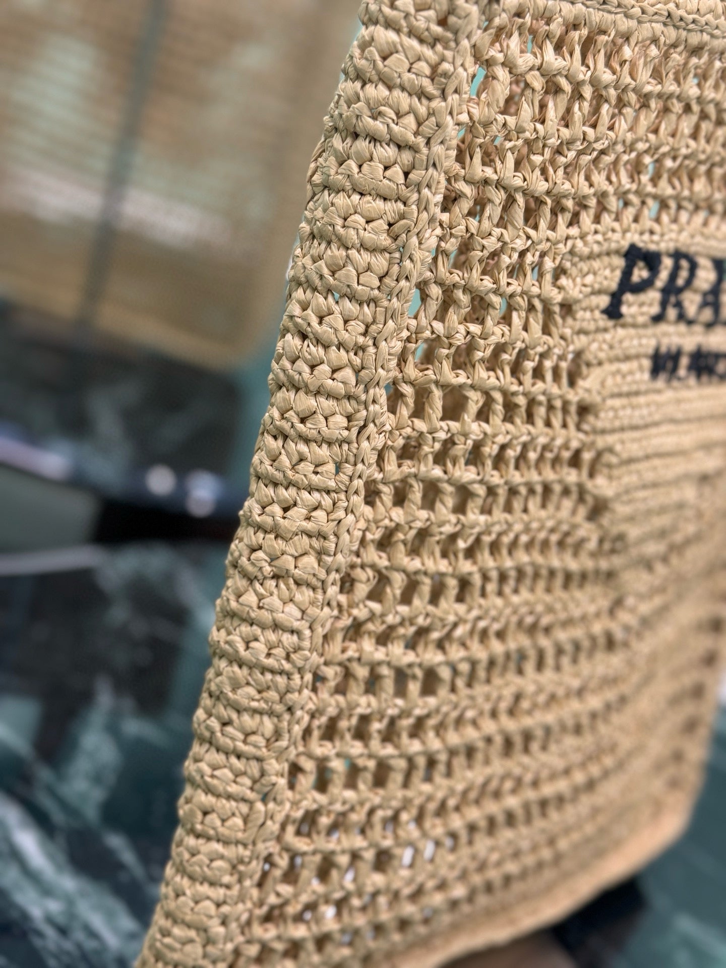 Prada Raffia Tote Bag