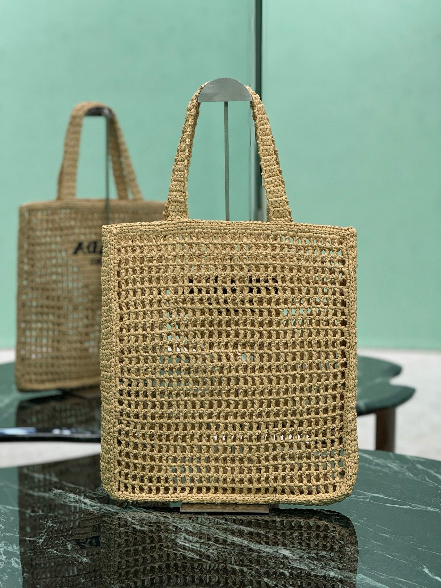 Prada Raffia Tote Bag