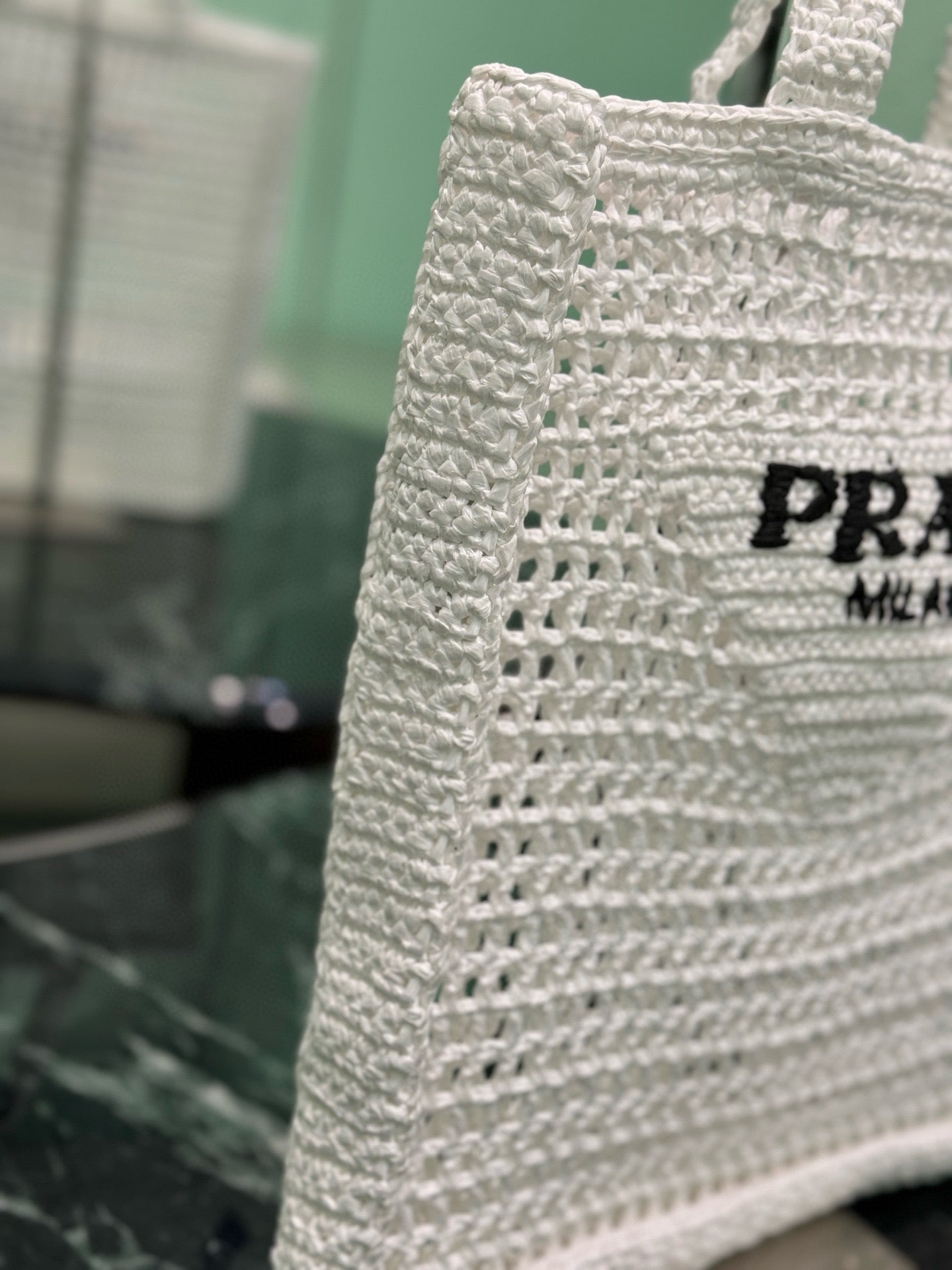 Prada Raffia Tote Bag