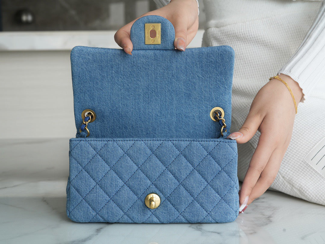 Chanel 22C Denim Mini Flap