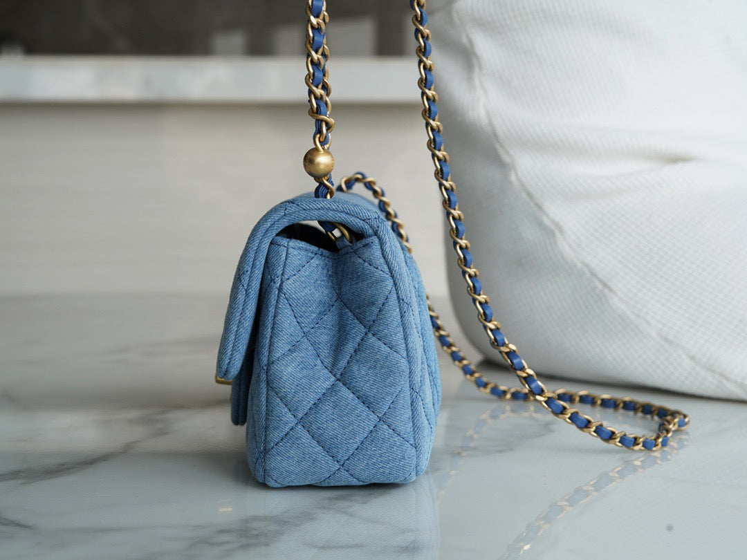 Chanel 22C Denim Mini Flap