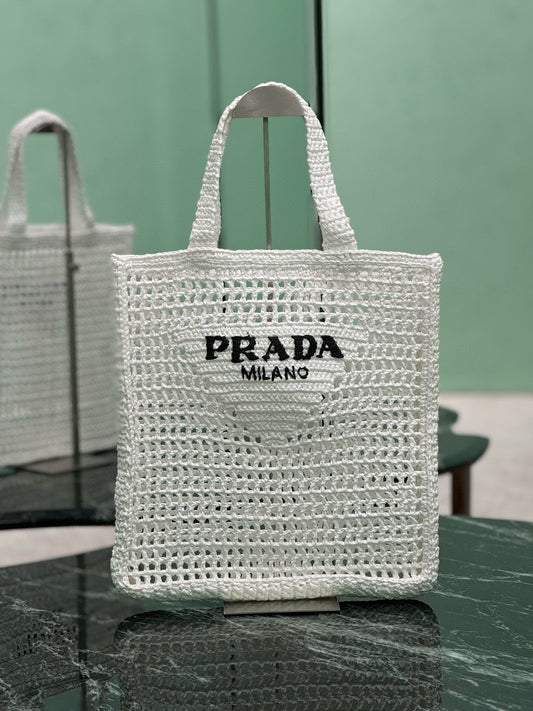 Prada Raffia Tote Bag