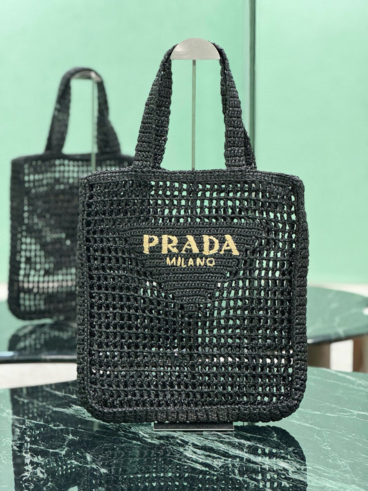 Prada Raffia Tote Bag