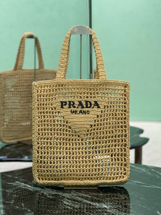 Prada Raffia Tote Bag