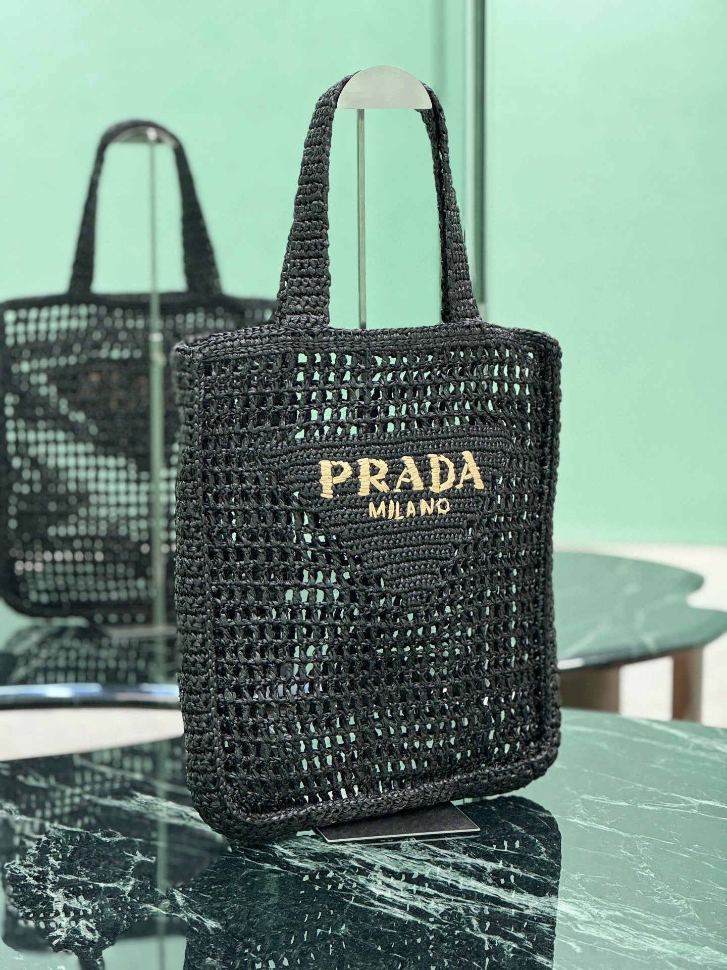 Prada Raffia Tote Bag