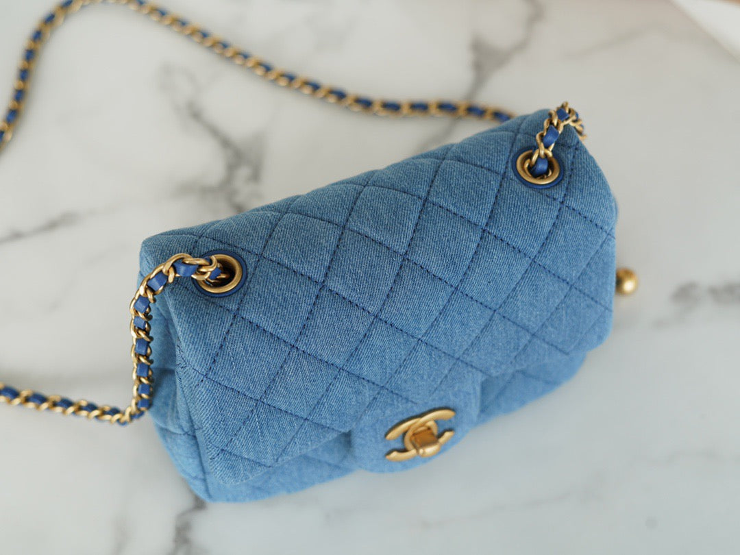 Chanel 22C Denim Mini Flap